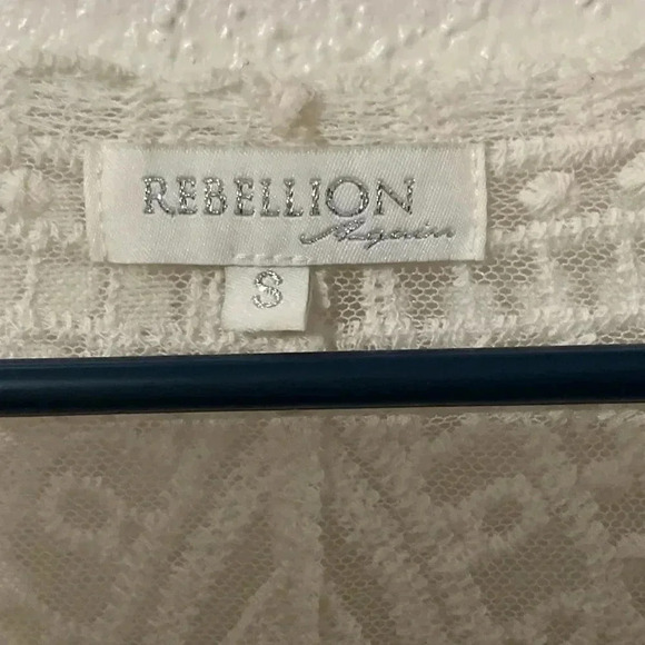 Rebellion Ivory Floral Lace Long Cardigan Kimono - Picture 4 of 5